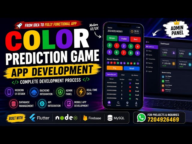 Color Prediction Game App Development | Flutter + Backend Demo | Game UI & Admin Panel