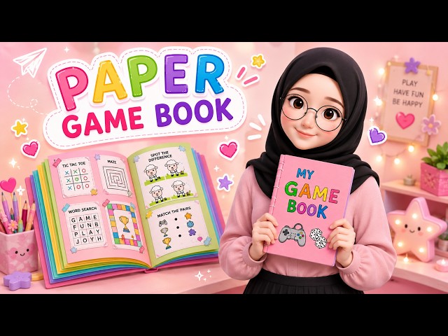 How to Make a Cute Gaming Book | 8 Paper Games DIY