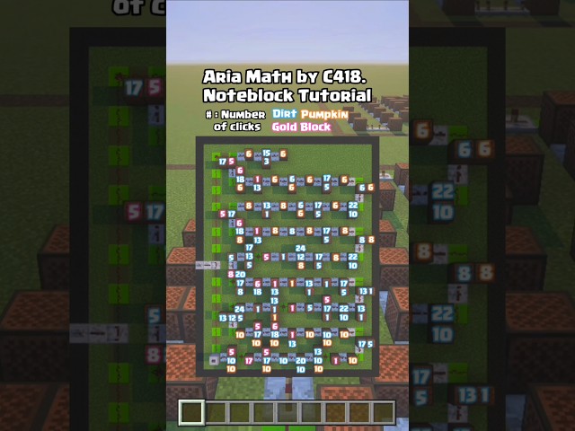 Aria Math by C418 Minecraft Note block Song Tutorial. #minecraft #c418 #minecraftmusic #shorts