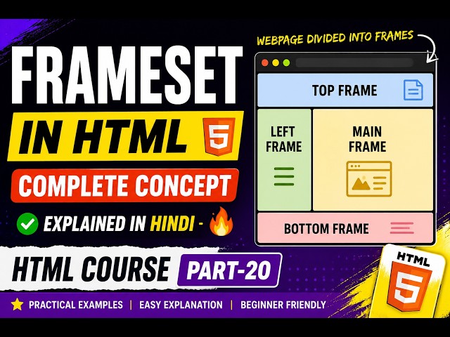 Frameset in HTML Explained in Hindi | Complete concept | HTML Course | Part-20