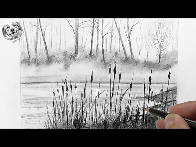 How to Draw Sketch a Landscape with Pencil Easy and Step by Step