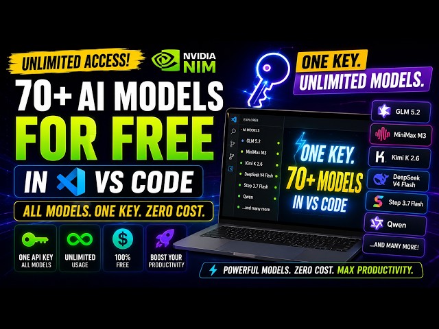 Use 77 Free AI models in VS Code From One API Key - GLM 5.2, Minimax M3, Kimi K2.6, Qwen