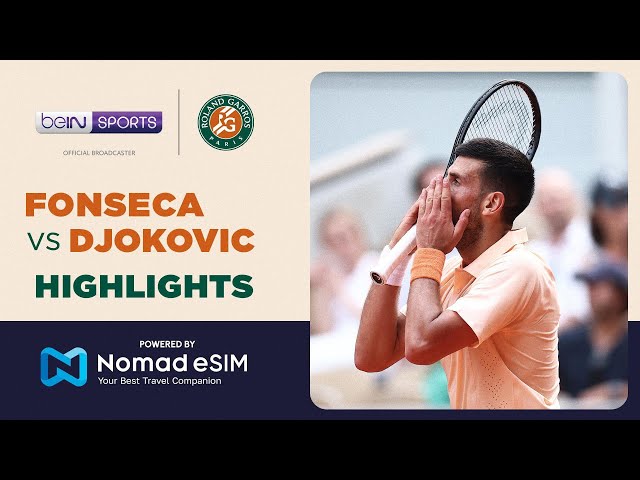 João Fonseca vs Novak Djokovic | Roland-Garros 2026 | Match Highlights
