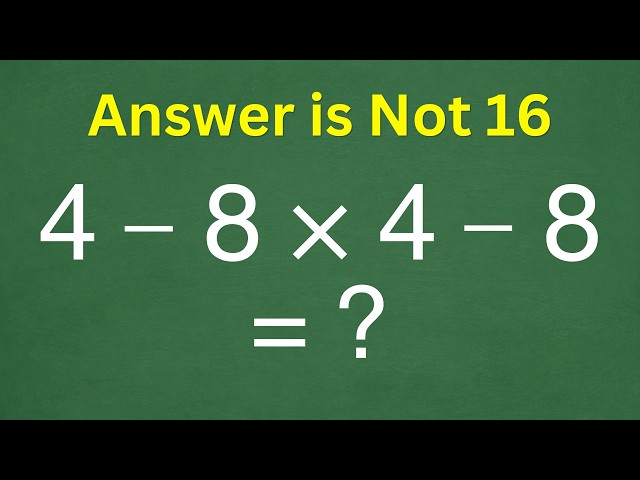 Most People Are Getting This Math Question Wrong!