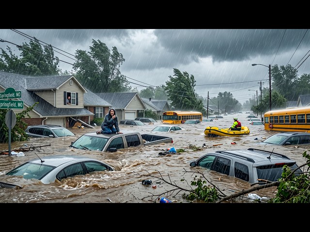 Springfield Underwater Today! Cars Submerged in Missouri