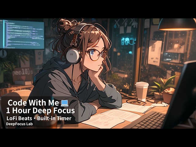 Code With Me 💻 | 1 Hour Deep Focus Session | LoFi Beats + Timer