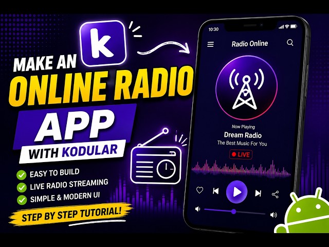 How to Make an Online Radio App with Kodular | Easy Android App Tutorial
