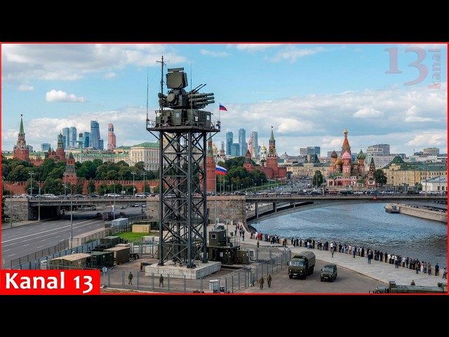 Russia demonstrated its air defense system in Moscow in form of a Pantsir-S1M on a 35-meter turret