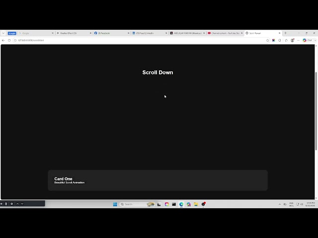 🚀 Learning Scroll Reveal Animation with HTML, CSS & JavaScript