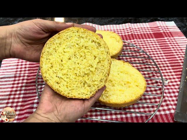 How to Make Fluffy Sponge Cake | Easy Step-by-Step Baking Tutorial (No Voice)