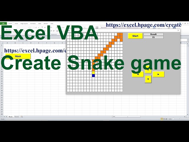 7 Create your own Snake game in Excel VBA - Create buttons