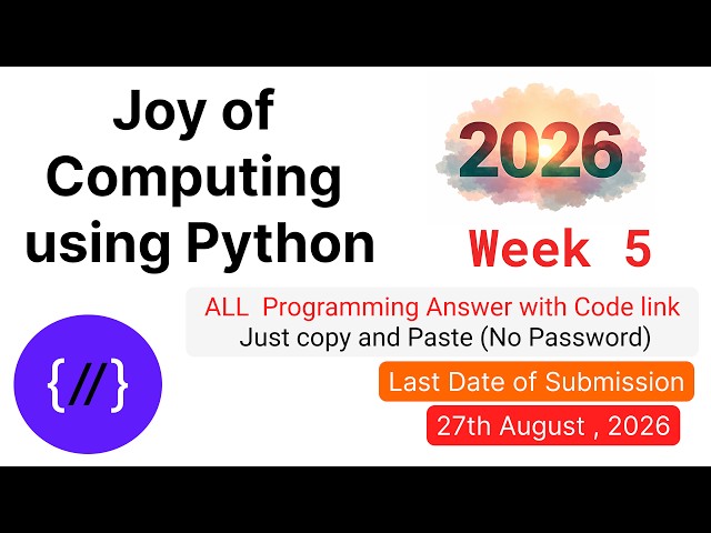 NPTEL Joy of Computing Using Python Week 5 🔥 All Programming Solutions + Code Link (2026)