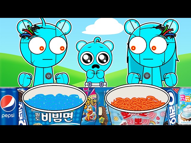 DADDY SKY AND MOM SKY, BUT THEY'RE ROBOTS! | Sprunki | Convenience Store MUKBANG Animation | ASMR