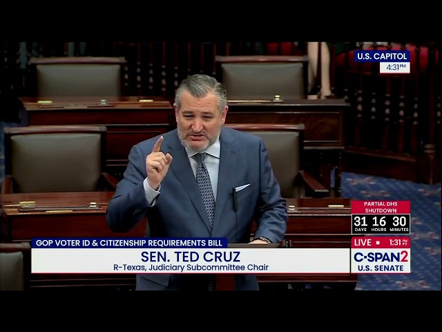 El senador Cruz pronuncia un discurso sobre la Ley SAVE America.