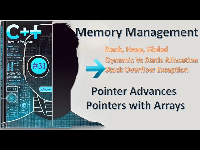 New C++ 14: 31- Memory Stack, Heap, Global - Pointers Advances - Pointers with Arrays - شرح عربي