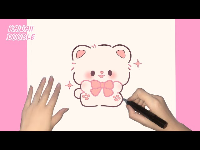 🌸HOW TO DRAW A CUTE BEAR 🍯 ~ STEP BY STEP 🐻~ KAWAII DOODLE
