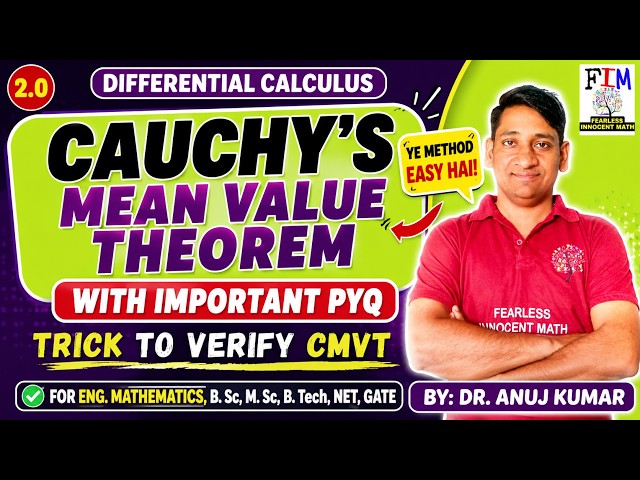 Cauchy’s Mean Value Theorem | Verification & Solved Problems | Engineering Mathematics