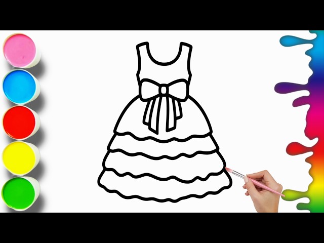 Easy Frock Drawing For Kids | How To Draw A Frock | Dress Drawing For Kids