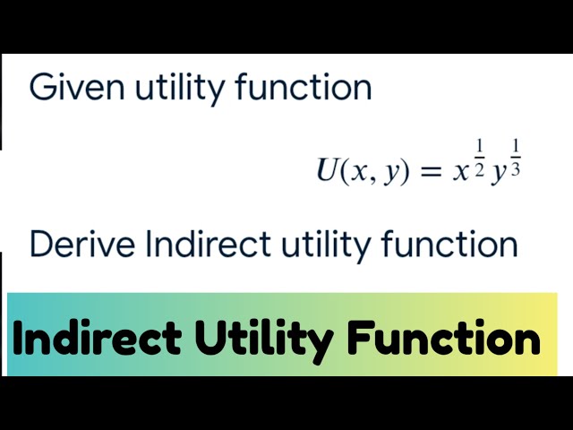 Deriving Indirect Utility Function from Cobb-Douglas Utility Function 