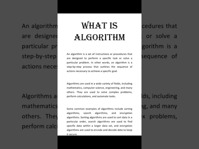 what is algorithm #algorithm