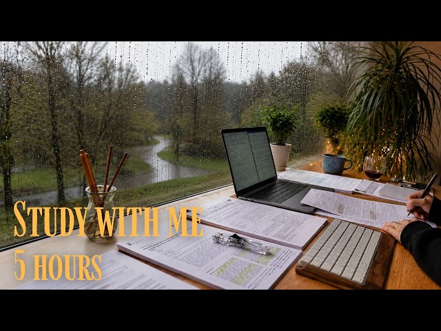 5 HOUR STUDY WITH ME in SCOTLAND |  Deep Focus with Me 🌧️ Rain Sounds, No Music, Pomodoro 50/10
