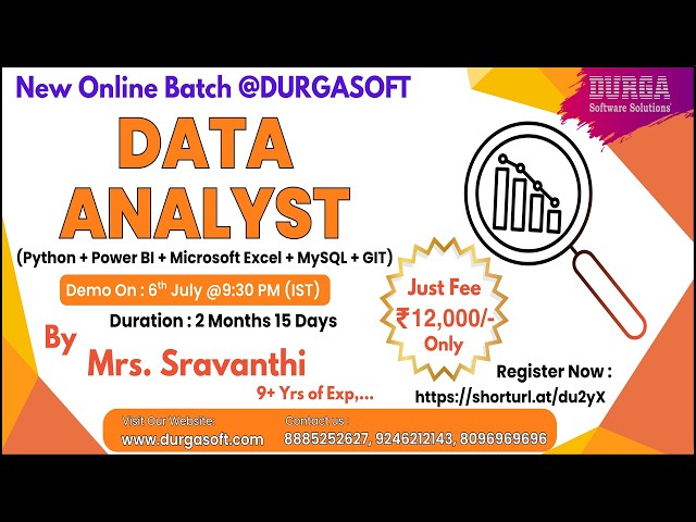 DATA ANALYST Online Training @ DURGASOFT