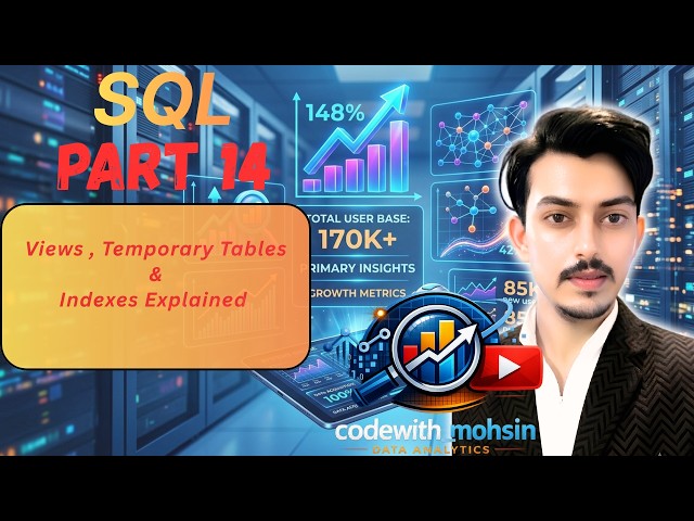 SQL Beginner Part 14 | Views, Temporary Tables & Indexes Explained
