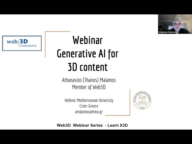 Web3D Webinar: Generative AI for 3D Content