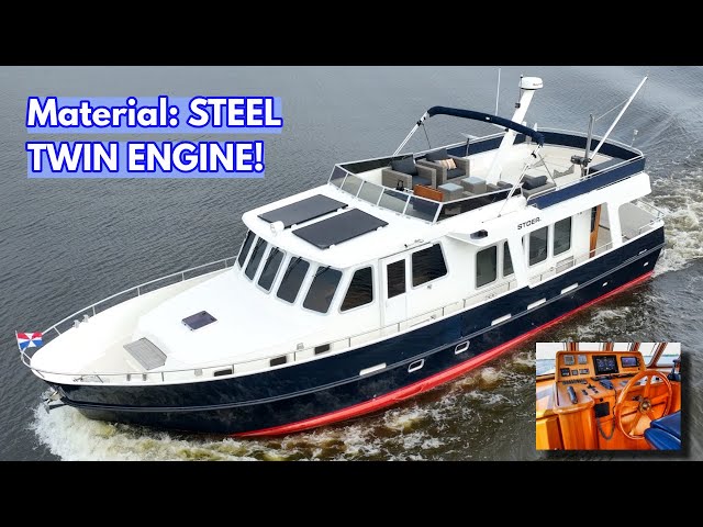 €545K STEEL Twin Engine TRAWLER Yacht For Sale! Rugged Liveaboard Explorer Yacht!