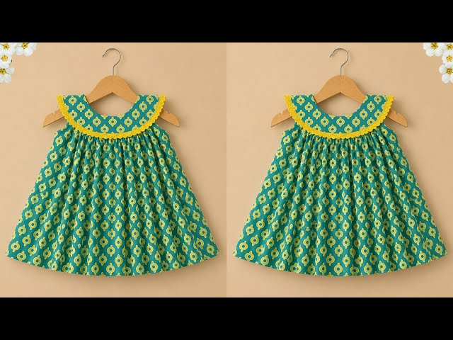 6 month Baby Yoke Frock Cutting and Stitching 🥰