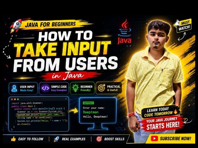 How To Take Input from The Users?#JavaProgramming#LearnJava#JavaTutorial##CodeWithMe#JavaForBeginner