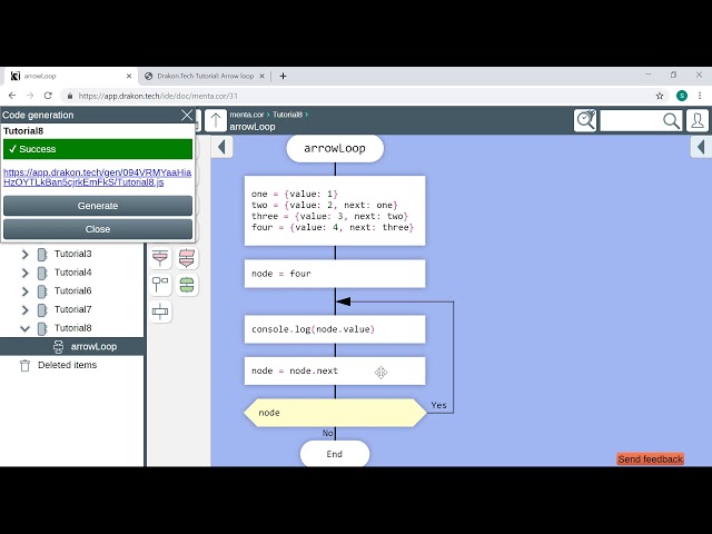 Drakon.Tech tutorial: the advanced Arrow loop