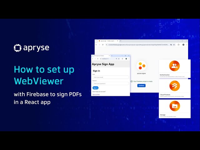 How to set up WebViewer with Firebase to sign PDFs in a React app