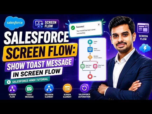 #20:- Salesforce Screen Flow: Show Toast Message in Screen Flow | Salesforce Hindi Tutorial
