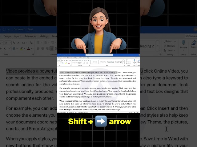 MS Word में Text Select करने की 5 Useful Shortcut Keys 💻✨ #msword #shorts