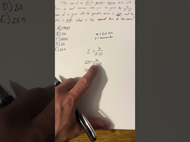 ACT Math Prep #4 Infinite Geometric Sequence