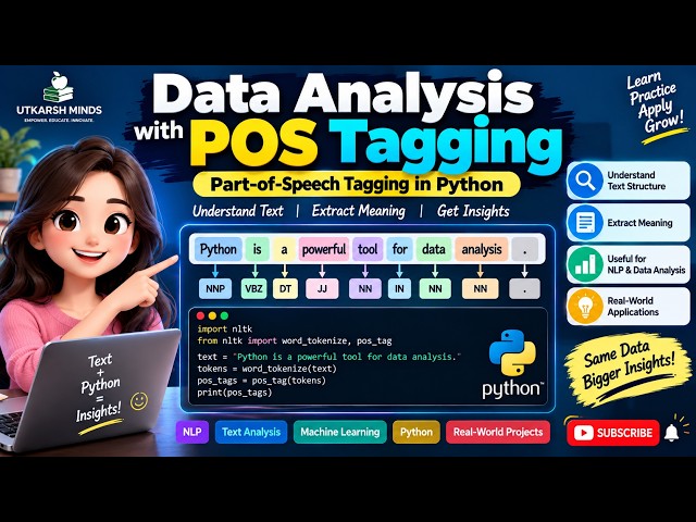 POS Tagging in Python | Part-of-Speech Tagging | NLP & Data Analysis