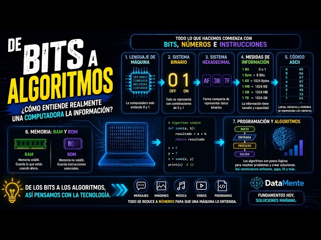 💻 De Bits a Algoritmos: ¿Cómo entiende realmente una computadora la información?