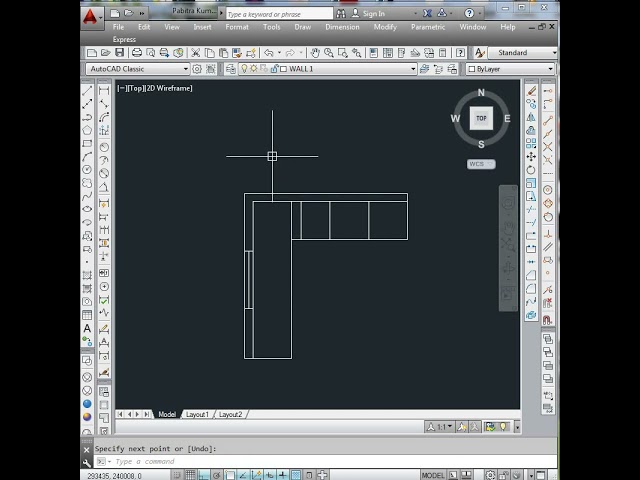 AutoCAD 2D Plan of Kitchen