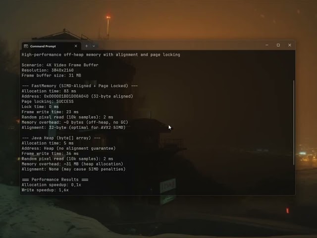FastMemory for Java -- 4K Video Frame Buffer SIMD-Aligned Memory vs Java Heap 🚀