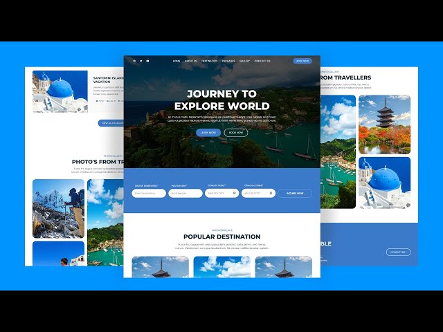 Tour & Travel Website Design Using HTML, CSS & JavaScript | Free Source Code 🌍