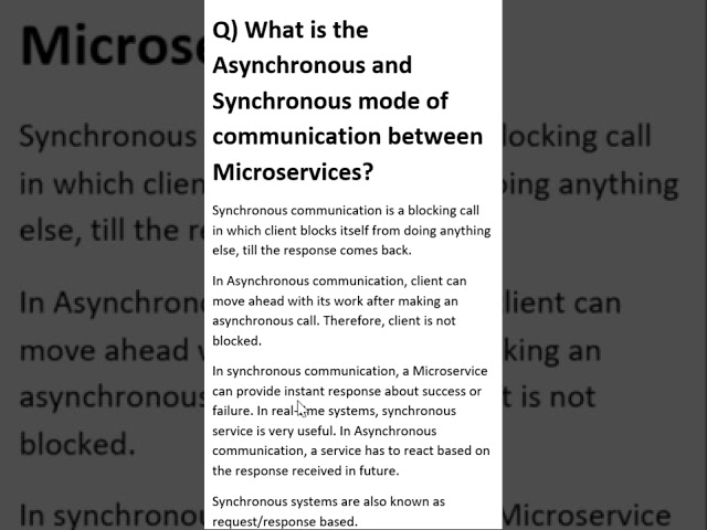 What is Synchronous and Asynchronous mode of communication in #microservices? Java Interview ques.
