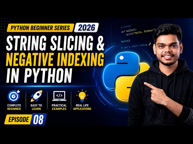 Python String Slicing & Negative Indexing Explained In Tamil| Python Beginner Series In Tamil 2026