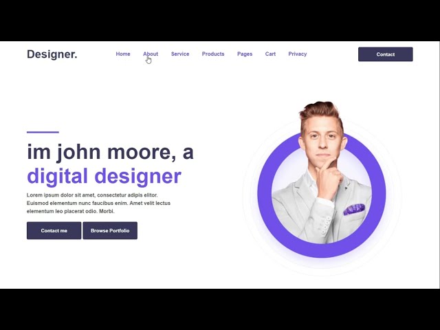 Portfolio website template in HTML and CSS || With Source Code || Creative Networks