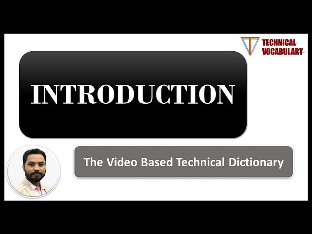 Introduction to Technical Vocabulary | Technical Dictionary