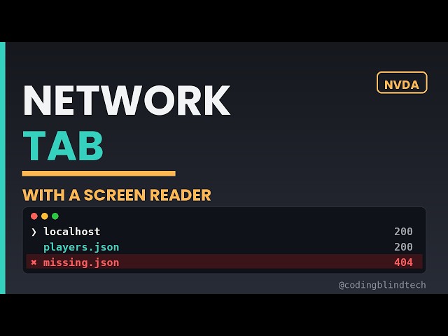 Chrome DevTools Network Tab with a Screen Reader