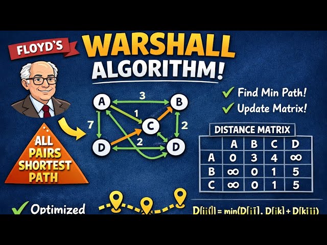 Warshall Algorithm in 10 Minutes 🔥 | With Example + Program 