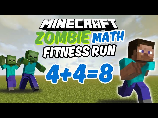Minecraft Fitness Run Math | Brain Break | Brain Breaks | Bearkiddie