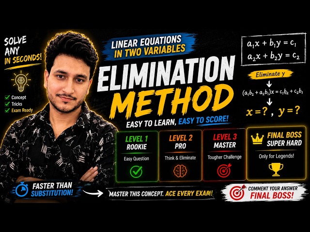 Elimination Method Explained | Solve Any Linear Equation in 2 Variables!