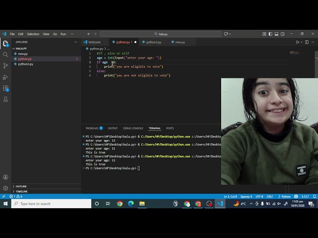 Day 10 if else ,elif and 2026 first project